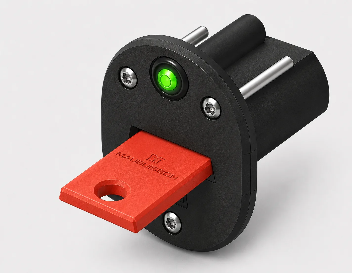 Clé NLK insérée dans le lecteur Maubuisson, diode verte allumée.