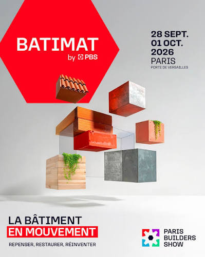 Visuel officiel du salon BATIMAT 2026, Paris Porte de Versailles, du 28 septembre au 1er octobre 2026.